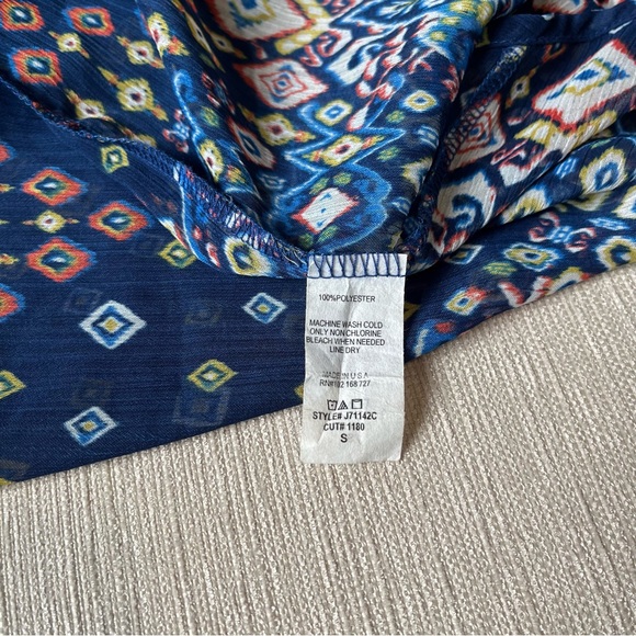 ANNIANNA Sheer Patterned Shawl/Kimono Top, Blue/Multi-colour, S - Picture 10 of 10